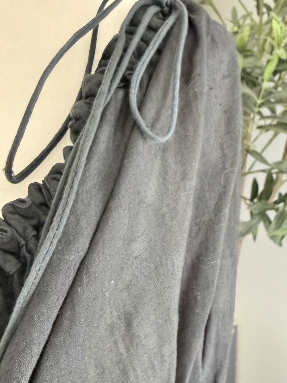 Kinga Csilla Artisan Peasant Midi Dress Black Puff Sleeve Oversized Boho Cottage - Picture 9 of 11